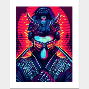 psychedelic samurai Posters and Art